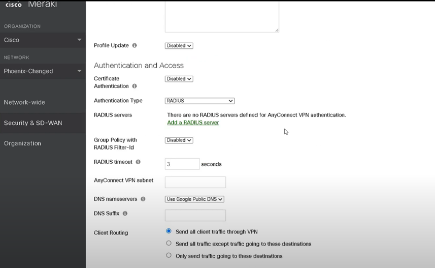The Authentication Type setting changed to SAML.
