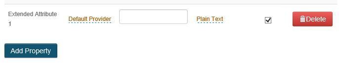 Profile Fields list showing the newly created Extended Attribute 1 property.