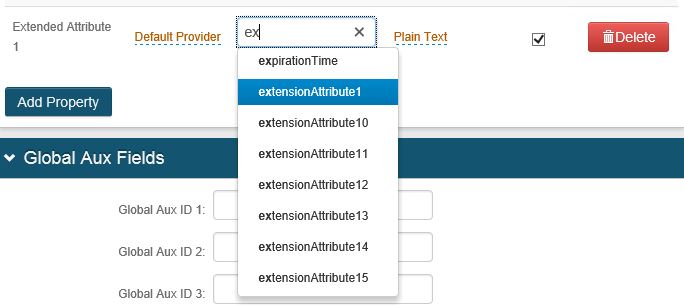 Property mapping field with extensionAttribute1 entered as the Active Directory attribute.