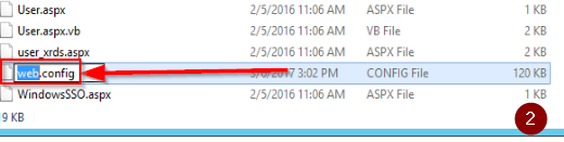 The realm folder afterward, showing web.config restored with the backup's original size and date.