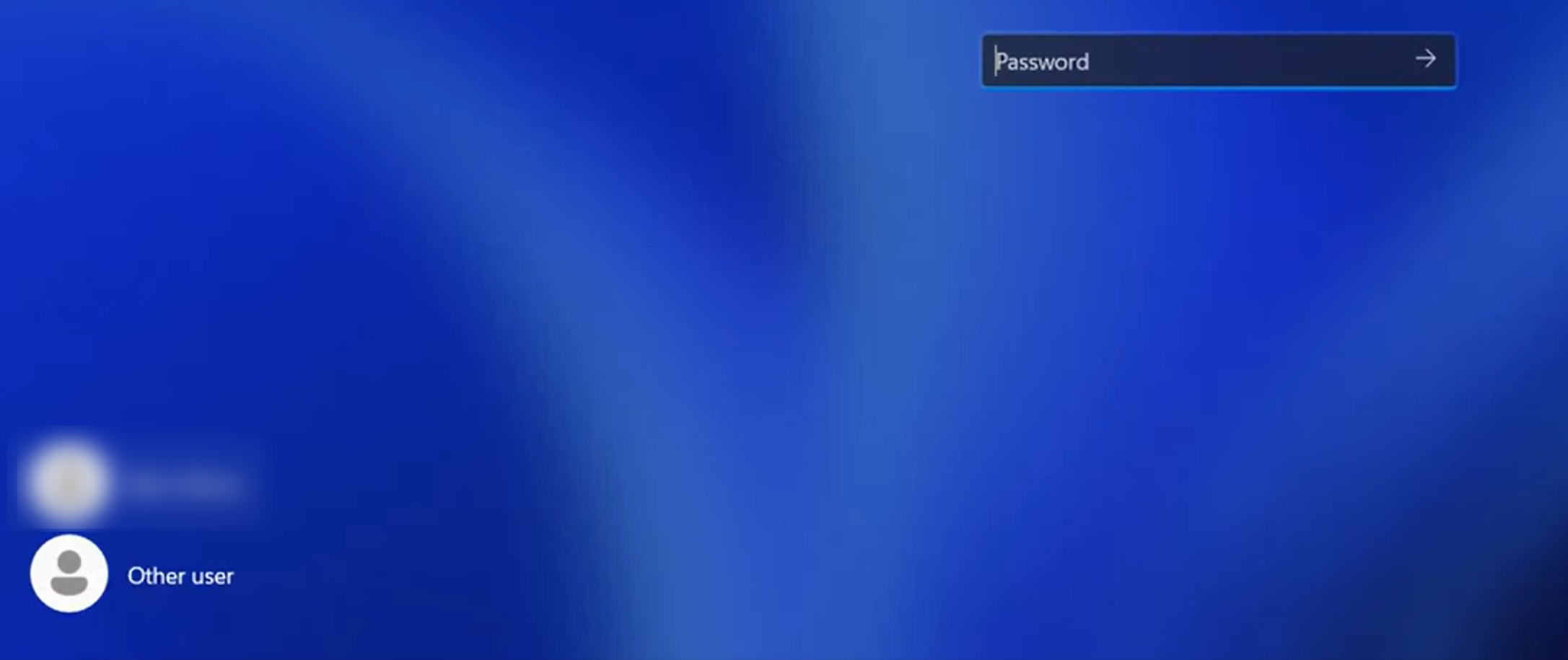 The same Windows lock screen after the screen has timed out and locked, with the Password Reset Credential Provider tile no longer present.