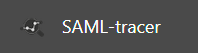 The SAML-tracer entry in the browser's Extensions menu.