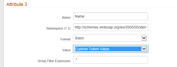 A claim attribute on the Post Authentication tab with Value set to Custom Token Value.