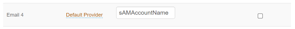 The Authentication realm's Data tab with an unused Profile Property mapped to the sAMAccountName AD attribute.