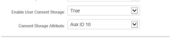 Post Auth page with Enable User Consent Storage set to True and a Consent Storage Attribute selected.