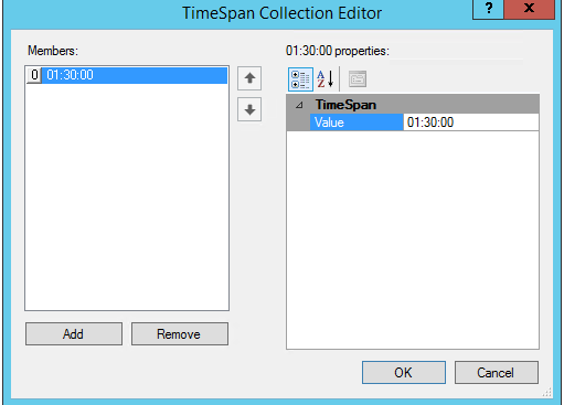 Specific Times dialog with a recycle time of 1:30 AM added.