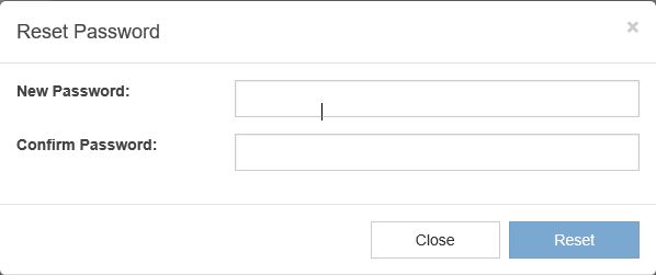 Password reset pop-up box that has appeared without taking keyboard focus, with the window behind it still active.