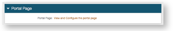 Post Authentication tab showing the Portal Page section with a View and Configure the portal page link.
